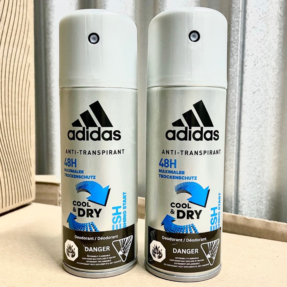 2 Pack Adidas Fresh AntiPerspirant Body Spray 48H Cool Dry Max Deodorant 5oz NEW